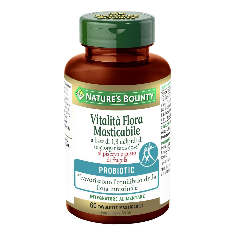Nature's Bounty Vitalità Flora Masticabile Probiotico 60 Tavolette