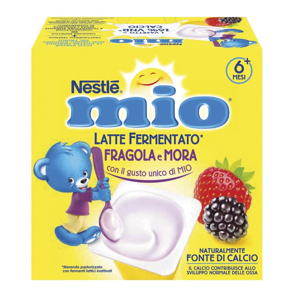 Mio merenda latte fermentato fragola e mora 4 pezzi da 100 g