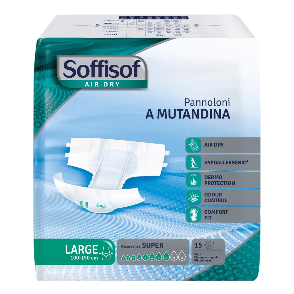 Soffisof air dry pannolino mutandina super l 15 pezzi