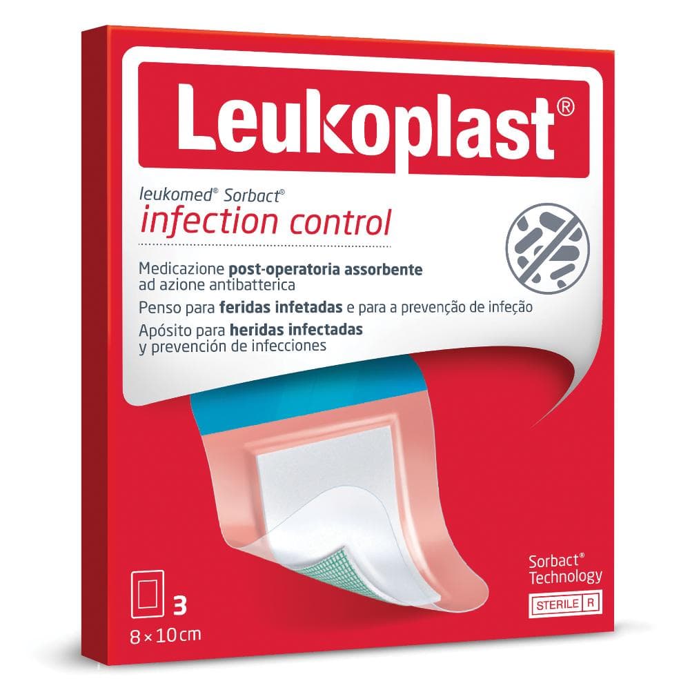 Leukomed sorbact medicazione 8x10 cm 5 pezzi