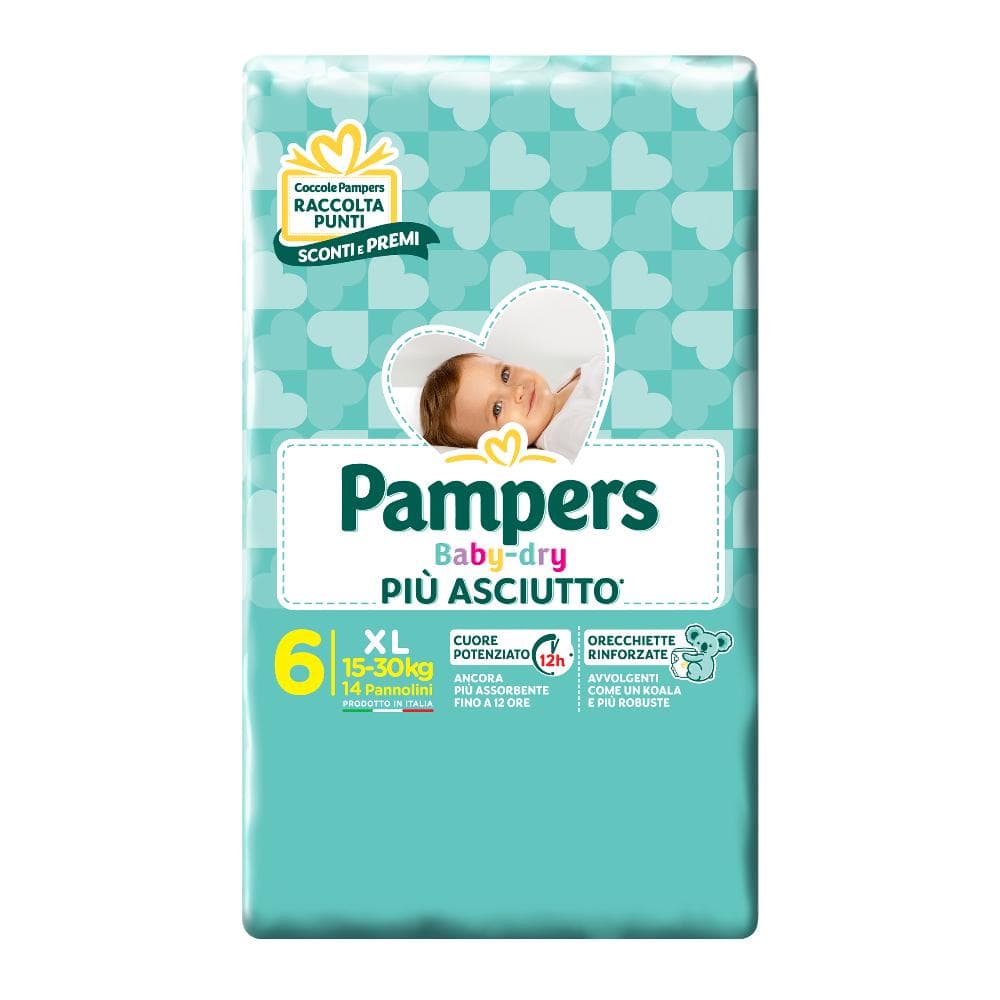 Pampers baby dry dwct xl 14 pezzi