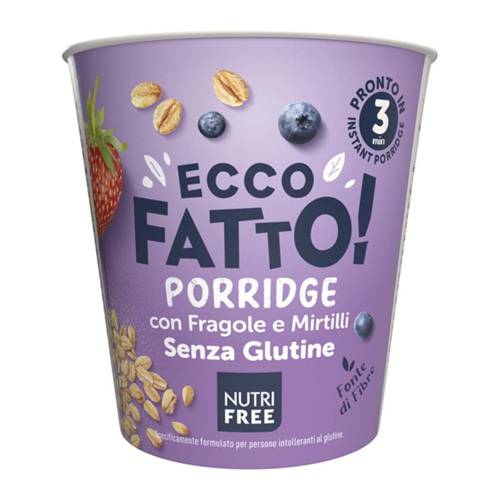 Nutrifree ecco fatto porridge fragole e mirtilli 50 g