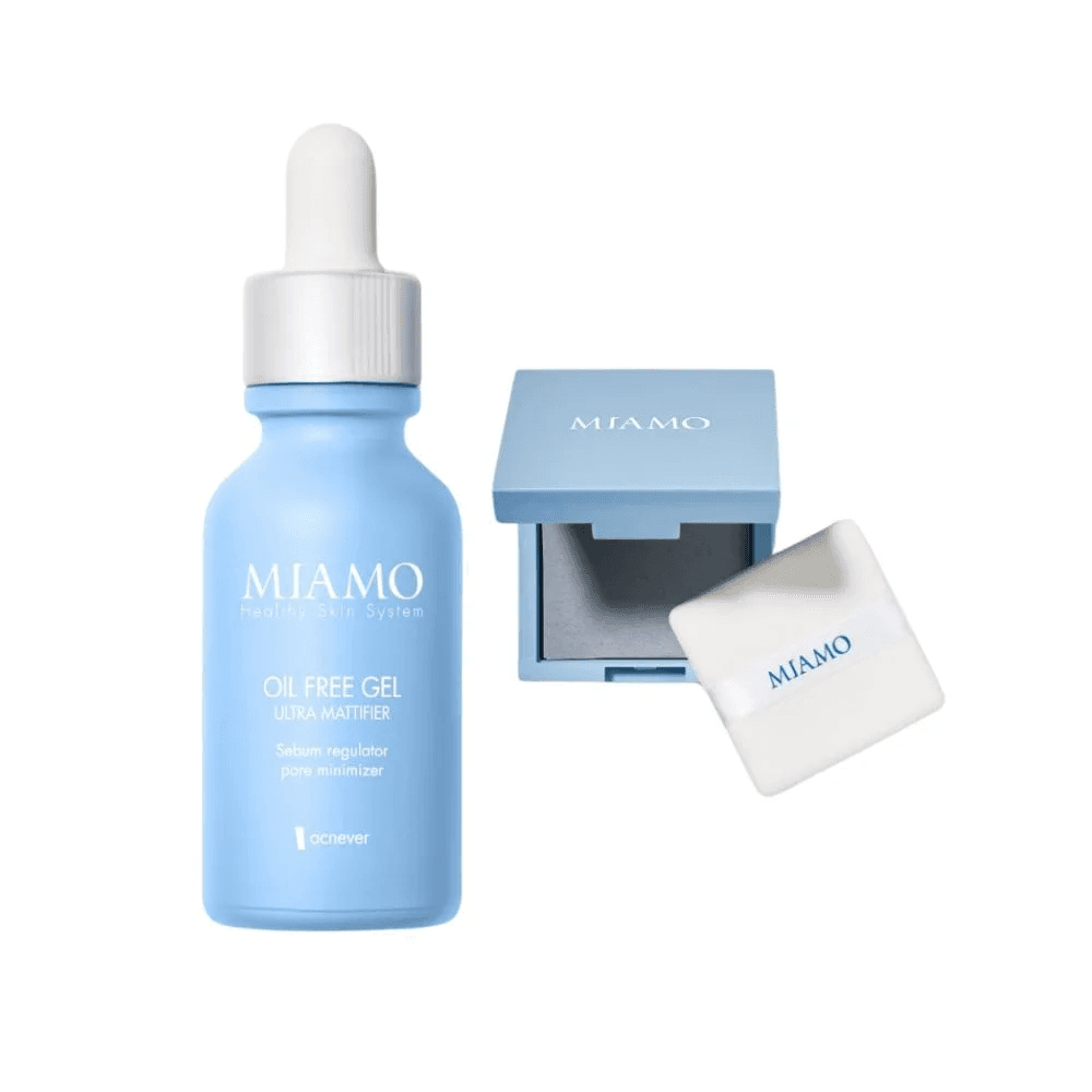 Miamo Protocollo Pelle Lucida Cofanetto Con Oil Free Gel 30 ml + Blotting Paper 100 Veline