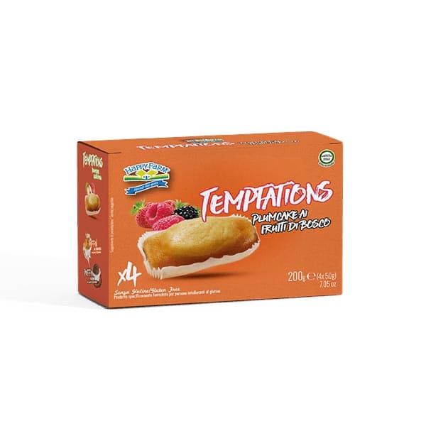 Happy Farm Alimenti senza Glutine Merendine Temptation Plumcake Frutti di Bosco 200 g