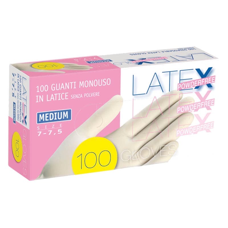 Icoguanti Supporti di protezione Professionale Guanti in Lattice senza polvere Taglia Media 100 pezzi