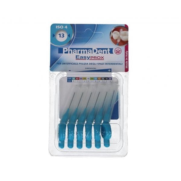 Pharmadent Igiene Orale e Denti Sani Easyprox Scovolini Dentali Misura 13 Colore Azzurro 6 pz