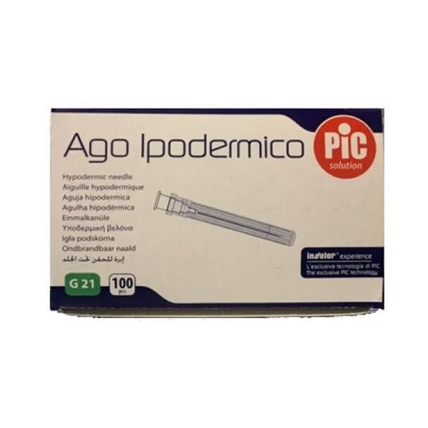 Ago ipodermico monouso hn cannula in acciaio a parete sottile diametro gauge 21 lunghezza 38mm codice colore verde