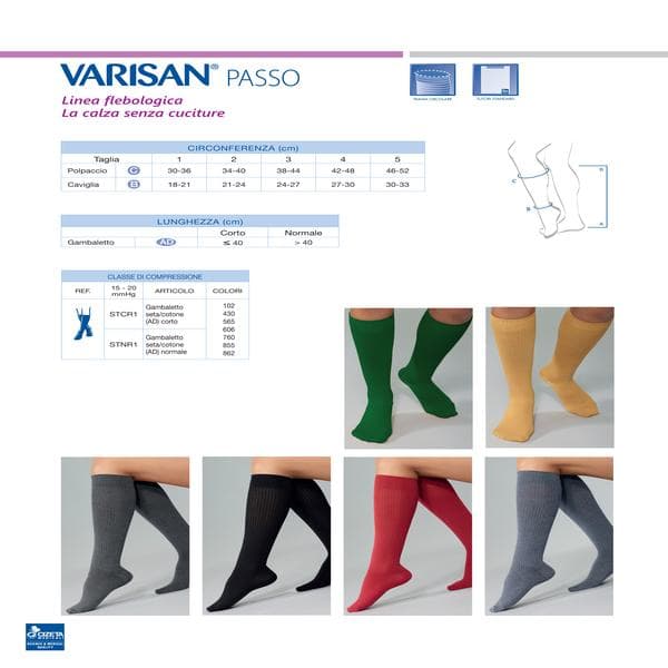 Varisan passo 15-20 mmhg gambaletto ad pc nero normale 3