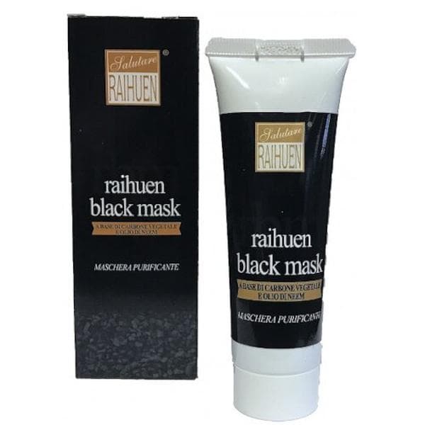 Raihuen black mask maschera velo nera al carbone e olio neem per la pulizia del viso 50 ml
