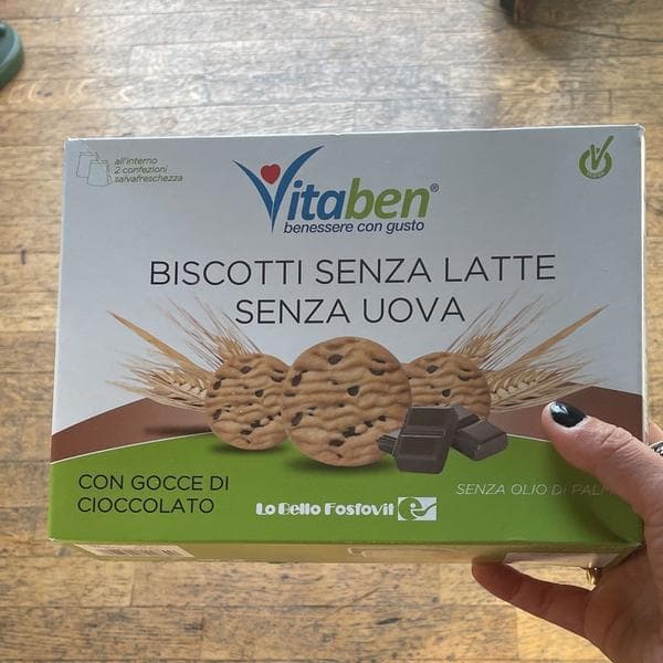 Vitaben biscotti senza latte senza uova gocce cioccolato 250 g