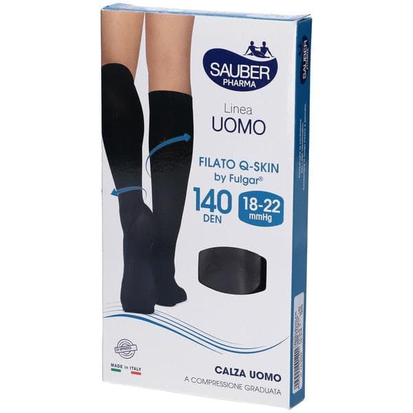 Calza Sauber Uomo Qskin 140 Gessato Bordeaux Nero L/Xl