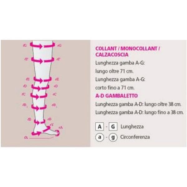 Gambaletto corto cotton mediven classe di compressione 2 punta aperta 5 y64710