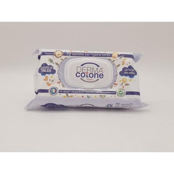 Dermacotone baby line salviettine crema di talco vera 72 pezzi