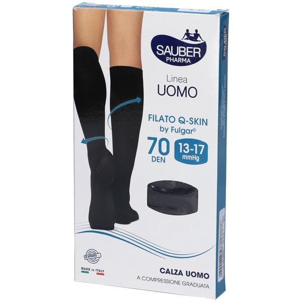 Calza Sauber Uomo Qskin 70 Spiga Nero/Denari S/M