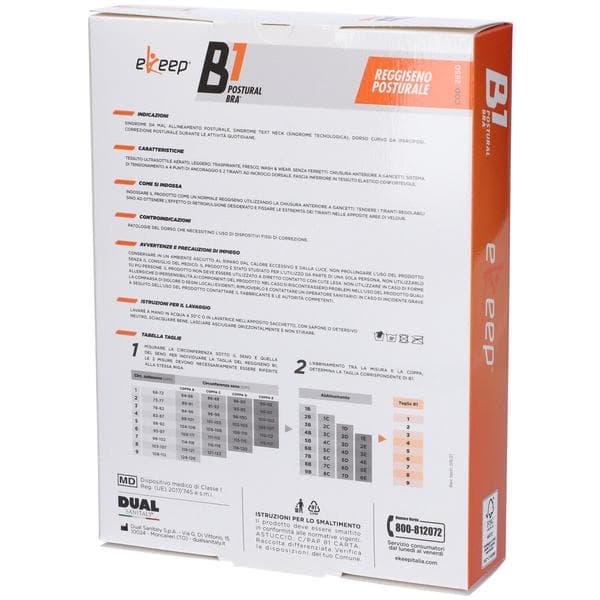 Reggiseno posturale ekeep b1 postural bra bianco 6 plus