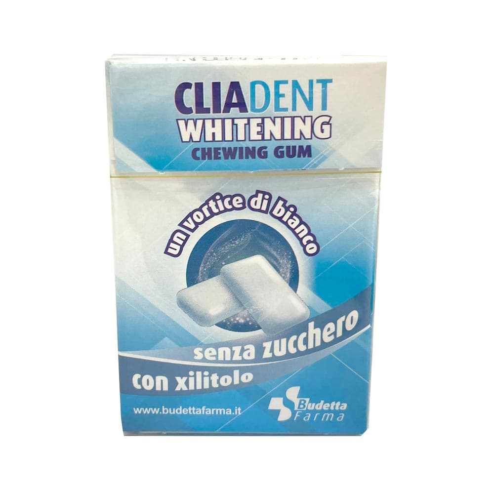 Budetta Farma Cliadent - Whitening Chewing Gum Gomme con Xilitolo, 24g