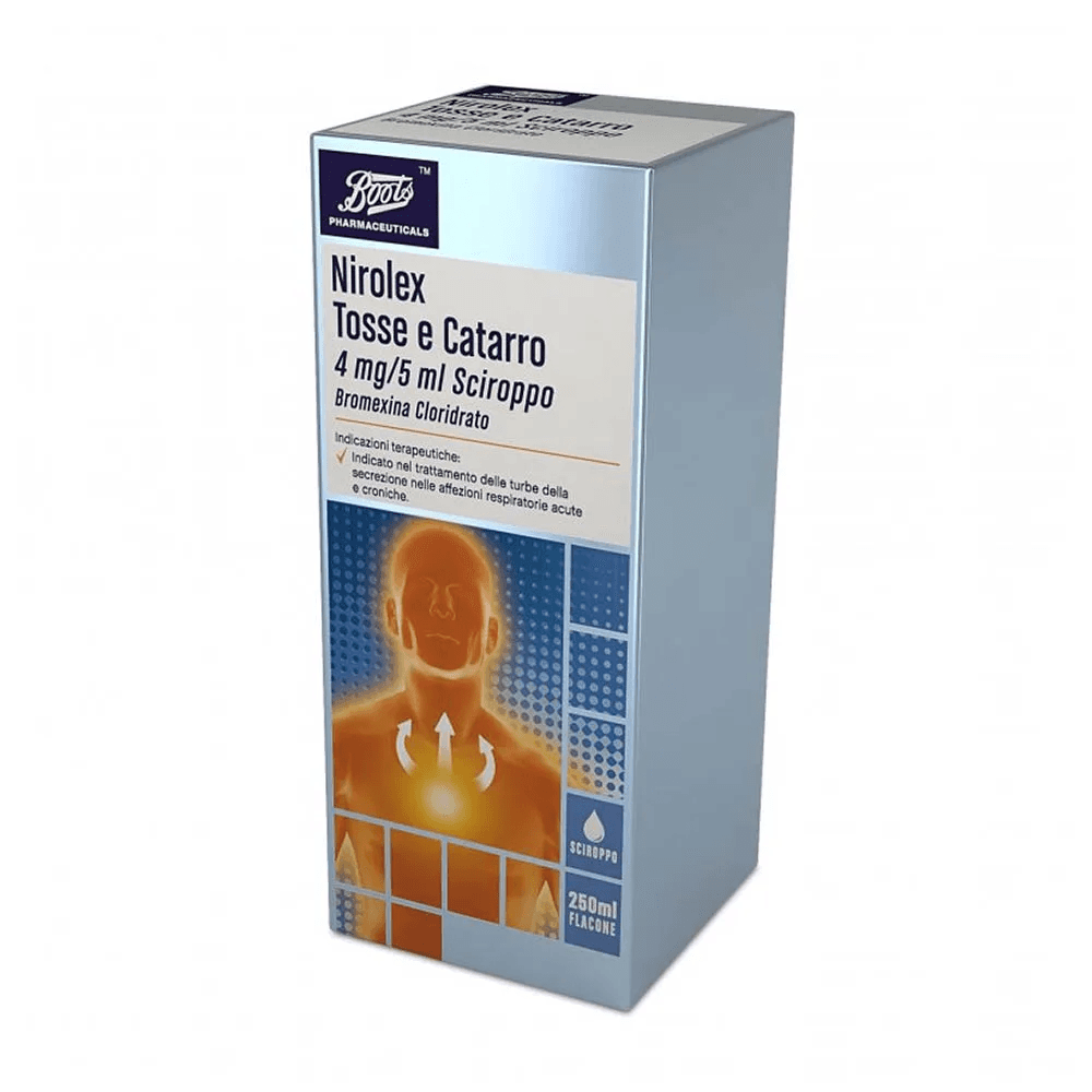 Nirolex Tosse e Catarro Sciroppo 4 mg/5 ml Bromexina Flacone 250 ml