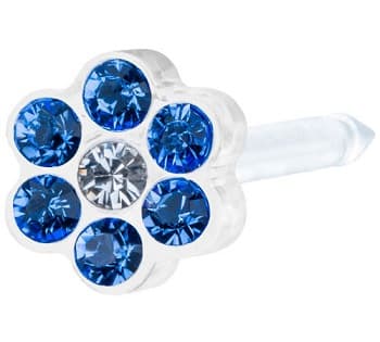 EP MP Daisy 5 mm orecchino zirconia sapphire/crystal - stud in acciaio chirurgico