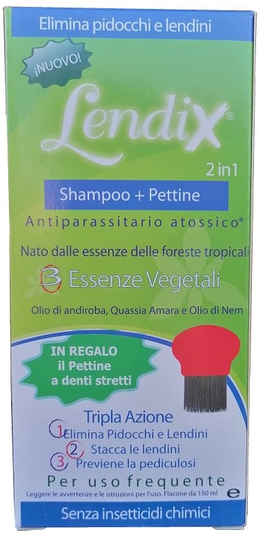 Lendix Shampoo Plus 150 Ml + Pettine Anti Pidocchi 2 In 1