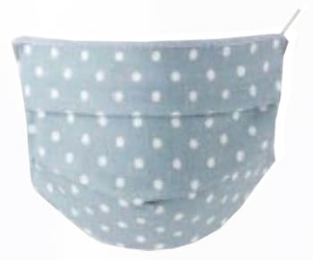 Set 2 mascherine stampate baby azzurro/pois 2 pezzi