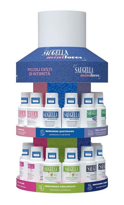 Saugella mini loves expo 2 idraserum 100 ml + 2 dermoliquido 100 ml + 2 girl 100 ml + 2 you fresh 100 ml + 2 acti3 100 ml + 2 poligyn 100 ml