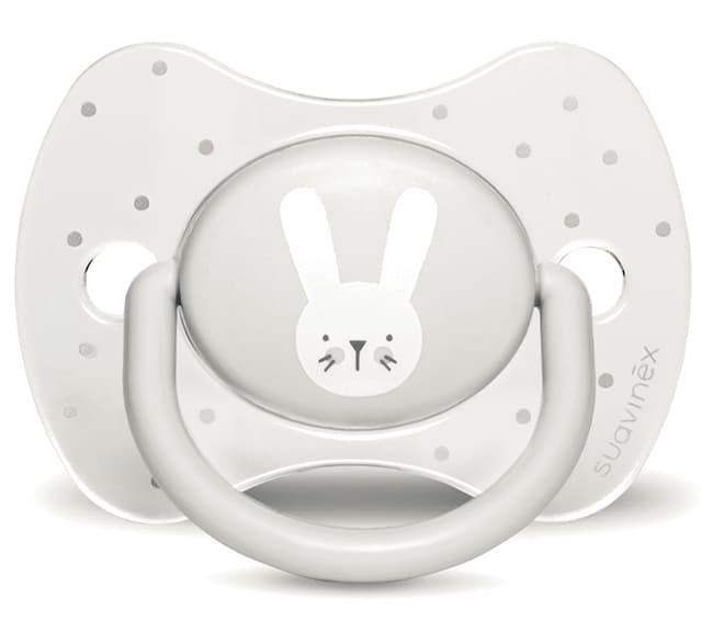 Suavinex hygge succhietto anatomico silicone 0/6 coniglio pois color ghiaccio