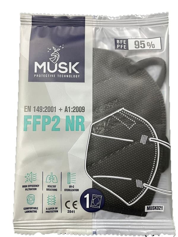 Musk Mascherina Ffp2 Musk021 Black 1 Pezzo