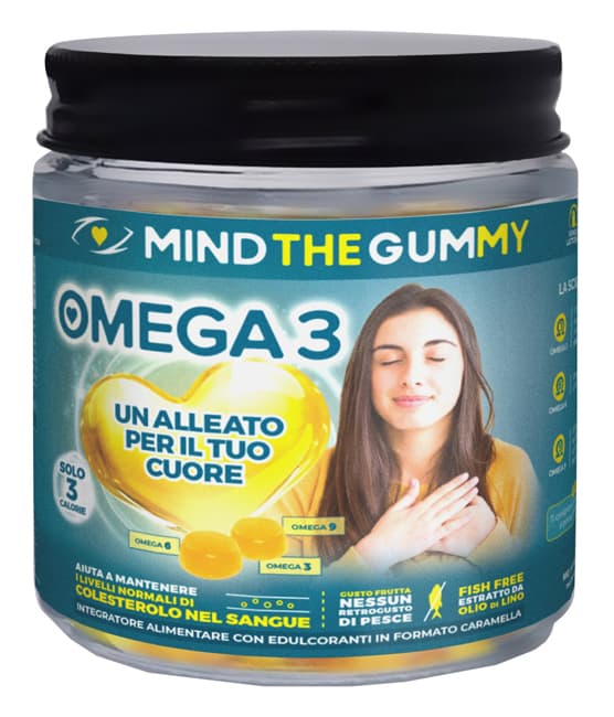 Mind the gummy omega3 60 pastiglie gommose gusto mix di frutta senza zucchero