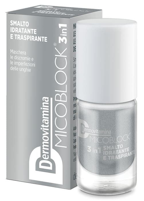 Dermovitamina micoblock 3in1 smalto idratante traspirante argento 5 ml
