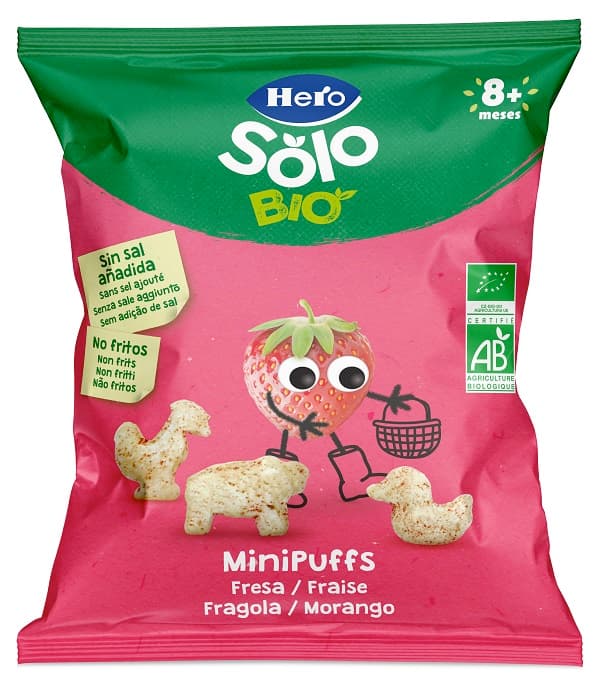 Hero solo snack mini puff fragola 18 g