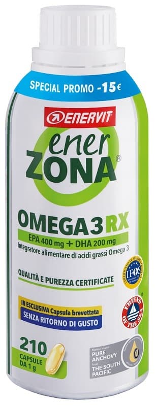 Enerzona Omega3 RX Integratore di acidi grassi e Omega3 210 capsule da 1 g Promo