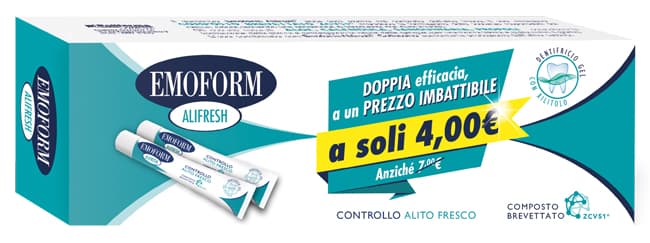 Emoform Alifresh Dentifricio per Alito Cattivo Bipack, 2 x 75ml