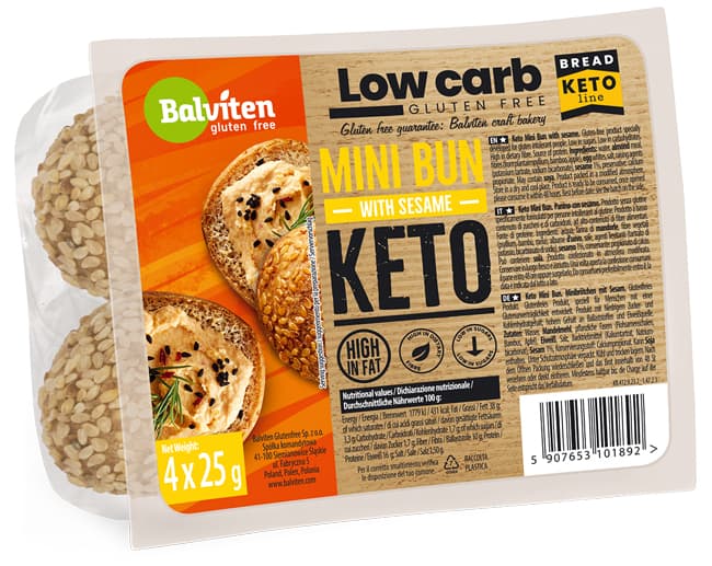 KETO Mini Bun 4x25g - Panino con Sesamo Senza Glutine