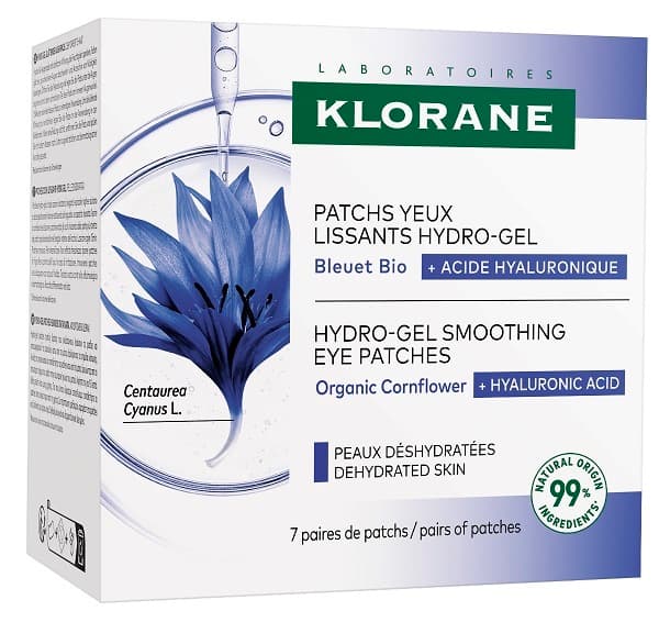 Klorane Patch Occhi Leviganti e Anti-Fatica Al Fiordaliso BIO e Acido Ialuronico 7 Pezzi