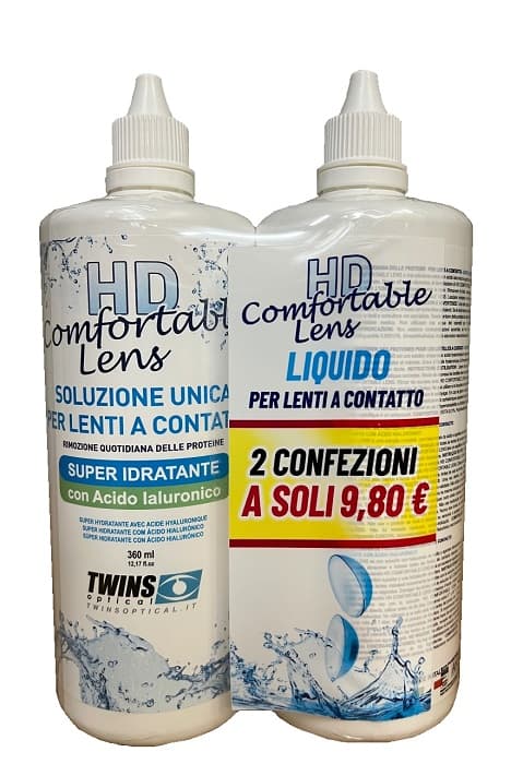 Soluzione unica hd comfortable lens pack doppio 360 ml