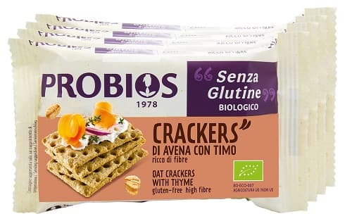 Probios crackers avena e timo 4 pezzi - crackers biologici con avena e timo