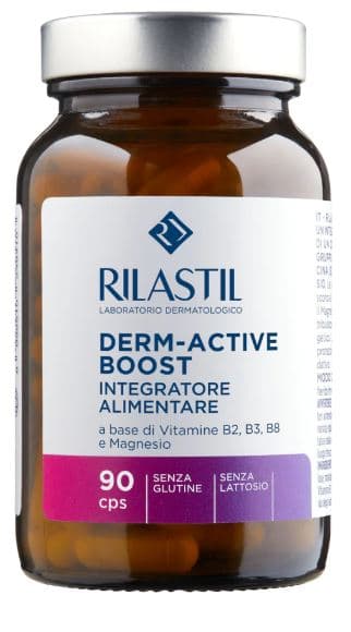 Rilastil Derm-Active Boost 90 Capsule Integratore di Vitamina B e Magnesio per un Pelle Sana