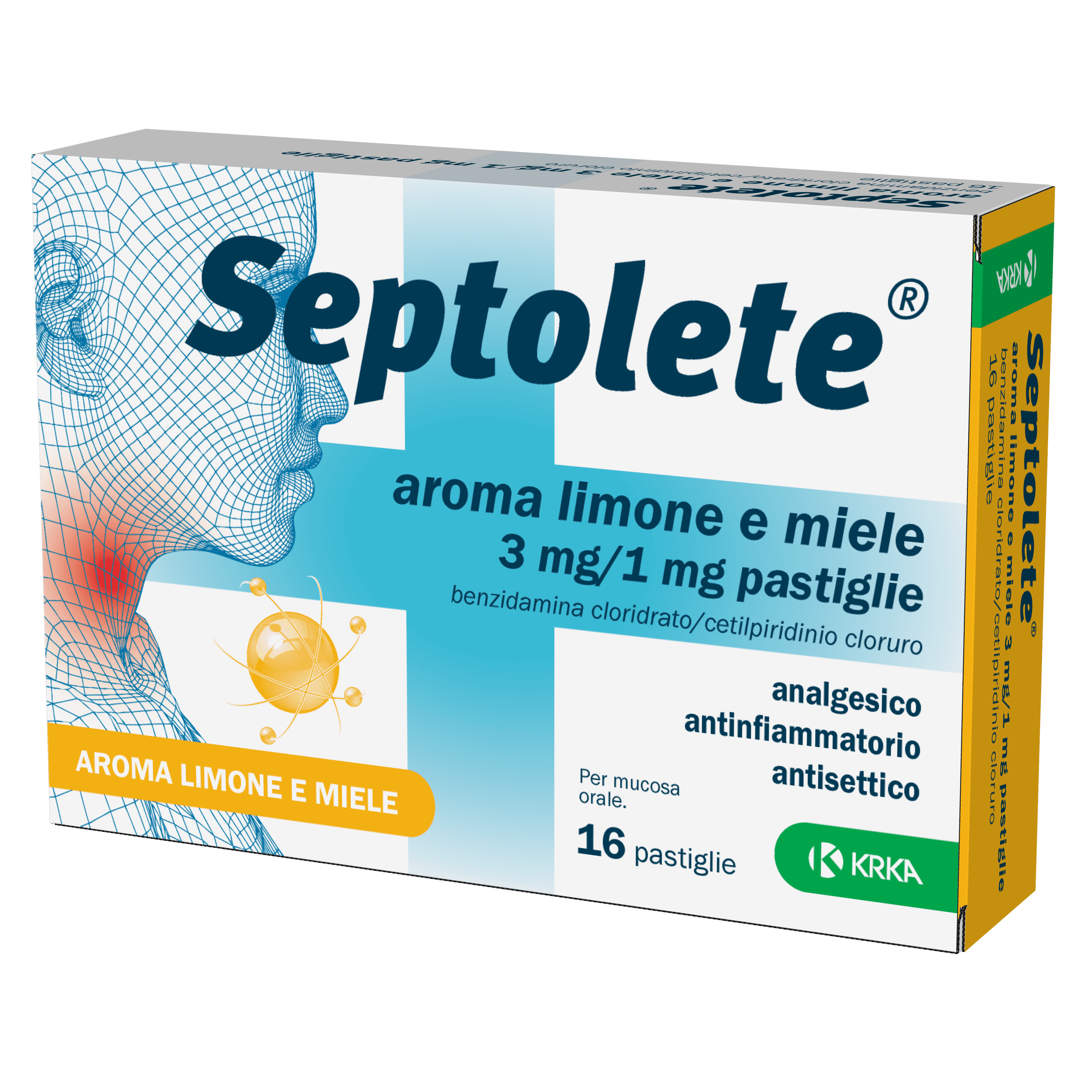 Septolete 16 Pastiglie - Disinfettante antinfiammatorio