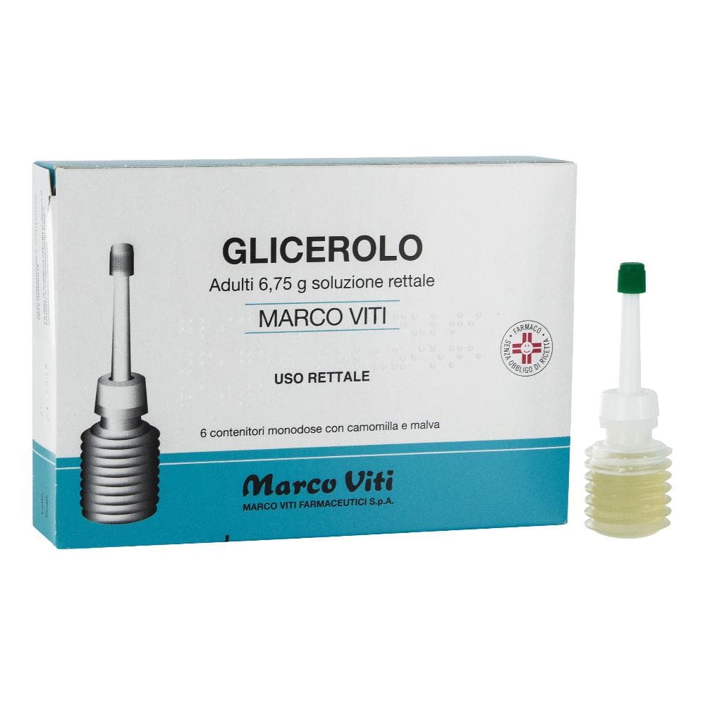 Glicerolo Marco Viti Adulti 6,75g Soluzione Rettale 6 Contenitori Monodose con Camomilla e Malva
