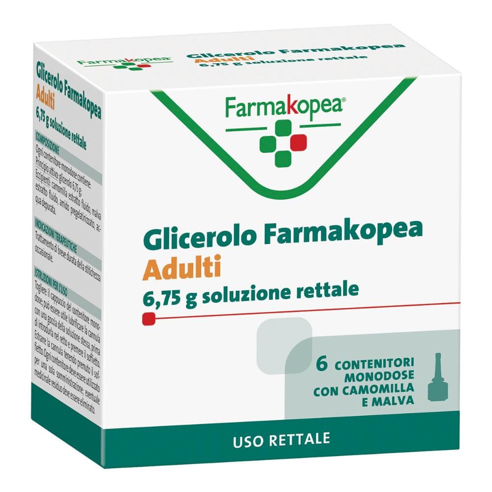 Glicerolo Farmak Adulti 2250mg Trattamento Stitichezza Occasionale, 18 Supposte