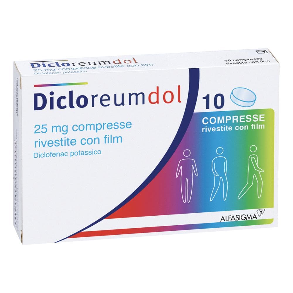 Dicloreumdol Antinfiammatorio ed Antidolorifico 10 compresse rivestite 25 mg