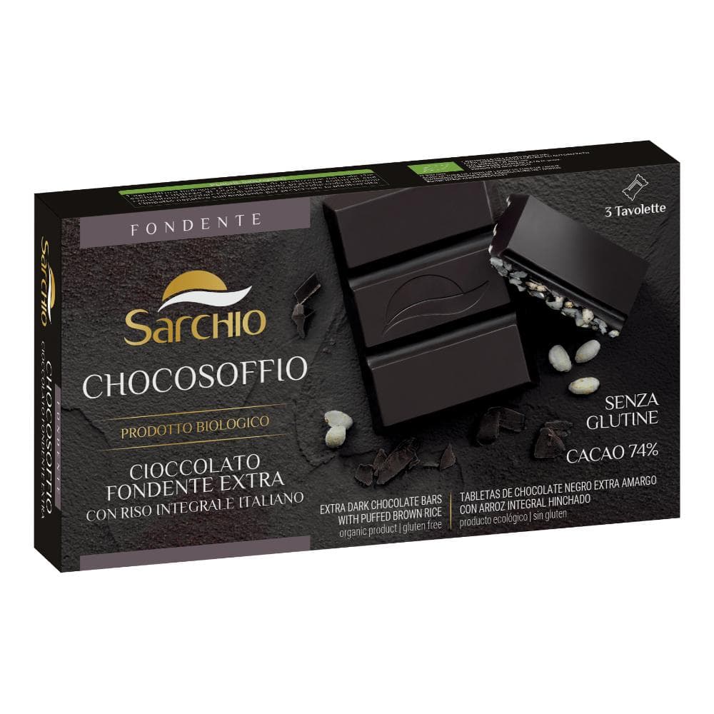 Sarchio Snack Soffio Di Riso Con Cioccolato Fondente Extra Senza Glutine 75 g