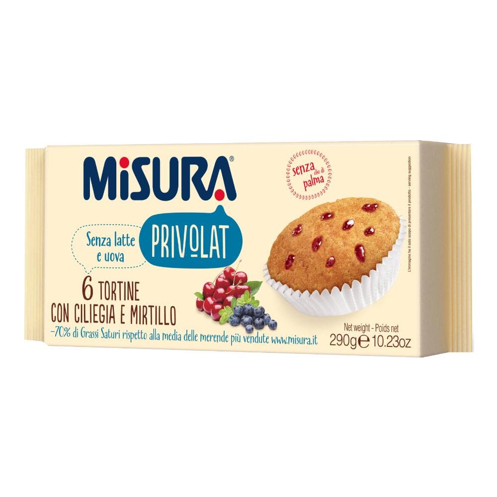 Misura Privolat Tortine Ciliegia e Mirtillo 6 Pezzi