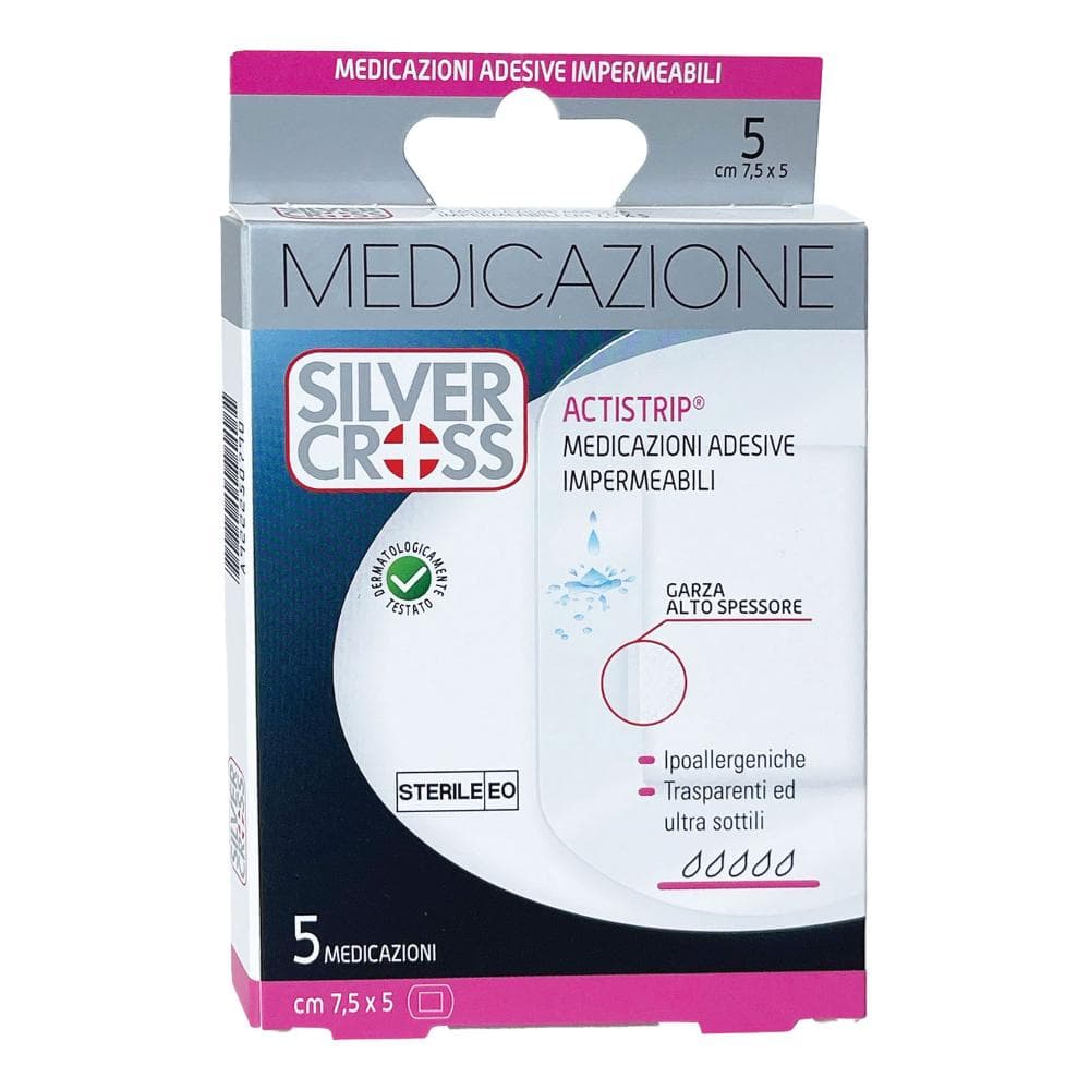 Silver Cross Actistrip Medicazioni Adesive Impermeabili 7.5 X 5 cm 5 Pezzi