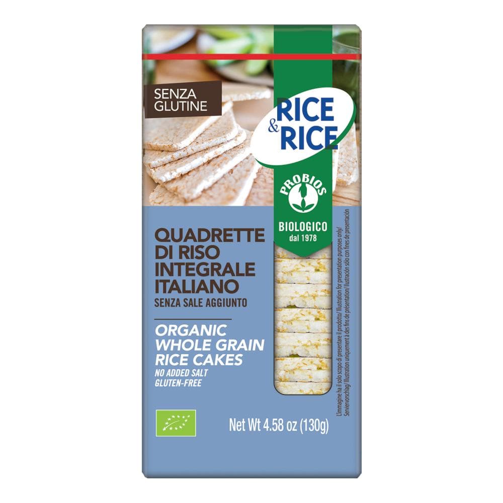 Rice&amp;rice quadrette di riso senza sale e senza lievito 130 g