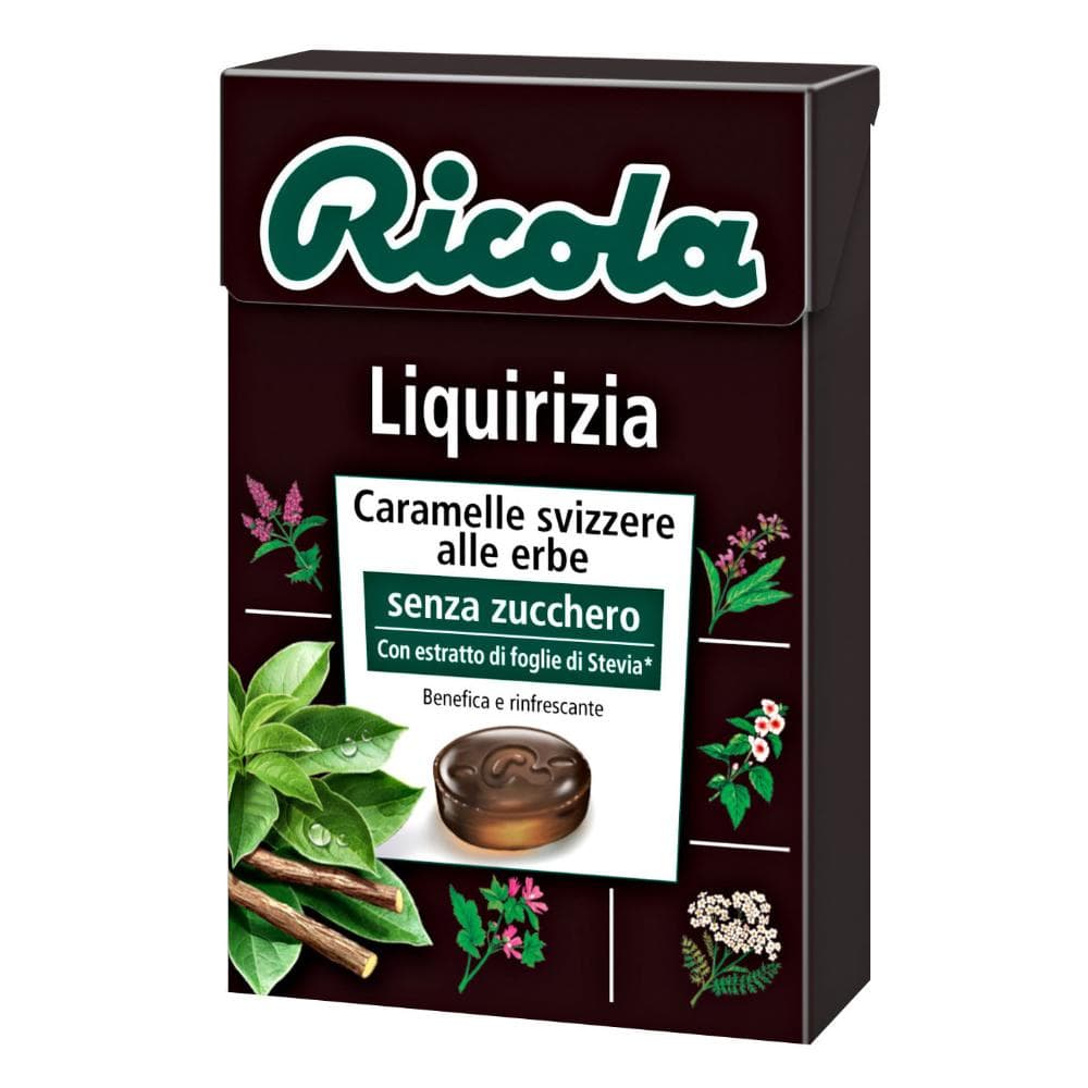 Ricola Liquirizia Caramelle Svizzere alle Erbe Senza Zucchero 50 g