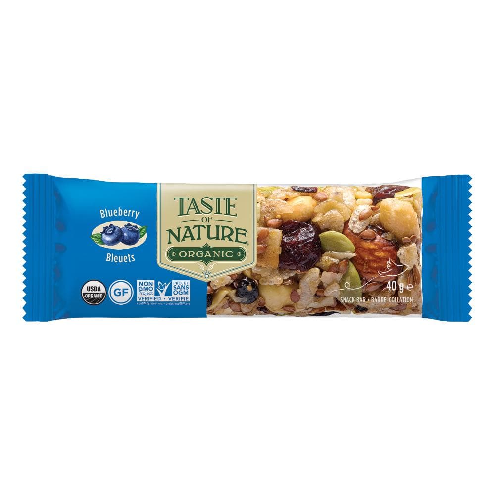 Taste of nature barretta ai mirtilli bio vegan ad alto contenuto di fibre 40 g