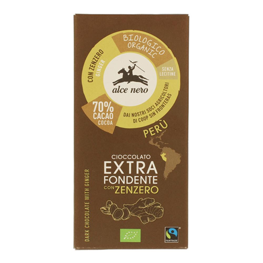 Tavoletta di cioccolato fondente bio con zenzero dell'ecuador fairtrade 50 g