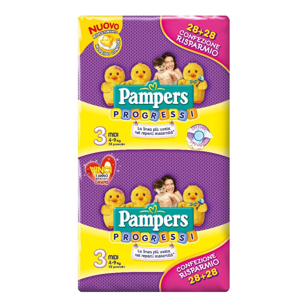 PAMPERS PROGR SENS MIDI 56PZ