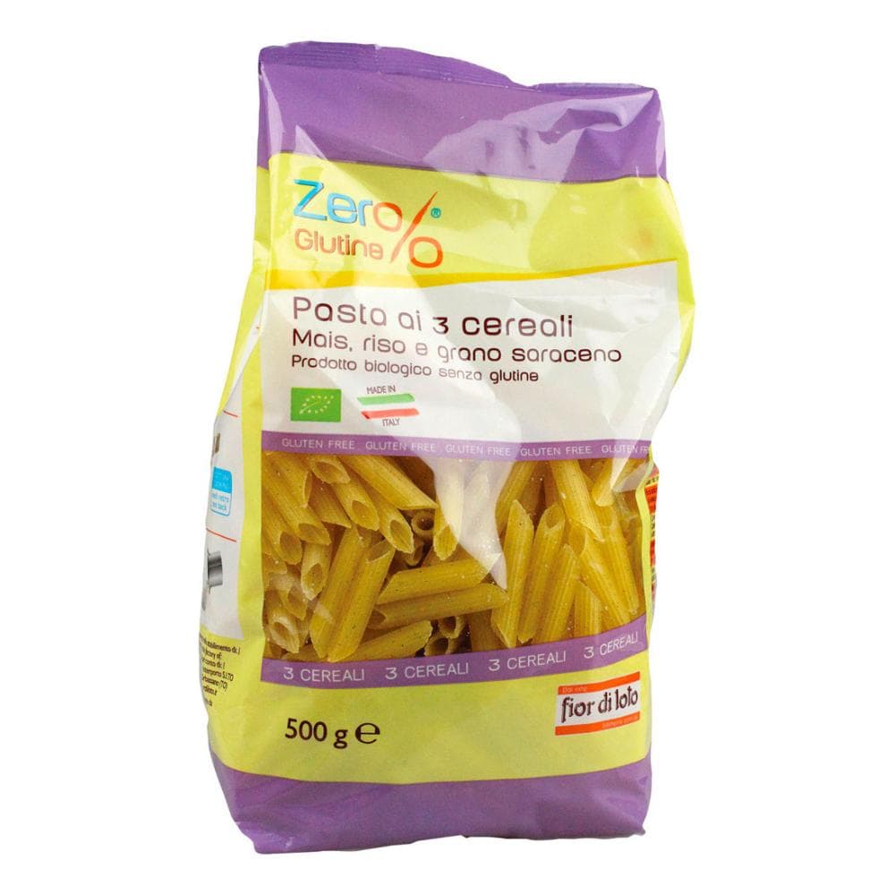 Zero% glutine penne 3 cereali senza glutine bio 500 g